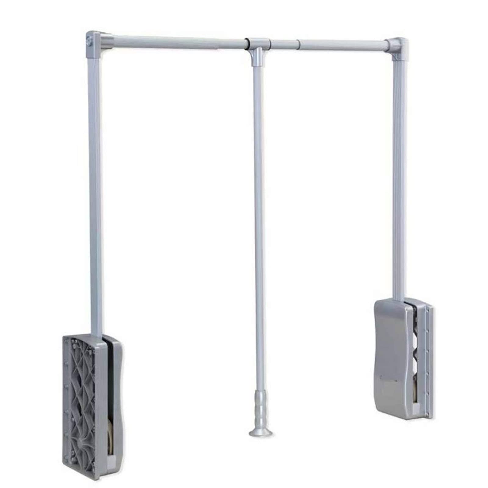HTTGDGDH Extendable Clothes Rail - Adjustable Sliding Wardrobe Rod, Aluminium Lift/Pull Down Hanger, Soft Close Mechanism, Supports 30Kg, Width 510-660Mm, Ideal For Space-Saving C,510-660mm