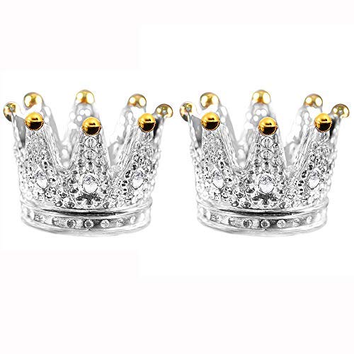 Lucktao crown Nail Art Dappen Dish,2 In 1 Nail Pen Holder & Mini Nail Art Acrylic Liquid Powder Dappen Dish Glass Dapping Dish Nail Crystal Bowl DIY Nail Equipment (gold)