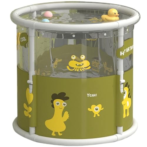 Vilom ベビー用折りたたみプール 室内用透明バスタブ 折り畳み式沐浴桶 洗浴桶 赤ちゃん用 安全 軽量 コンパクト 携帯便利 自宅 バスルーム お風呂用品 新生児〜幼児対応 (折りたたみビッグアイベーシックモデル)