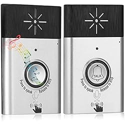 Intercomunicador inalámbrico Volumen y Tono de Timbre Ajustable, Timbre de Uso doméstico Interfono Voz Fuerte y Clara - Plata