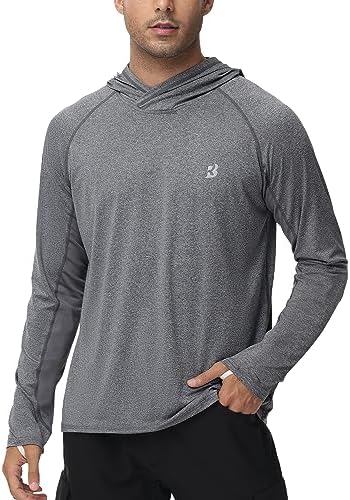 Roadbox UPF 50+ Fishing Shirts for Men Long Sleeve UV Sun Protection Hoodie Outdoor Hiking Shirts