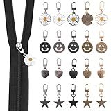 20 Stück Zipper für ReißVerschluss Reparatur Set,Abnehmbarer Reissverschluss Zipper Ersatz Anhänger,Metall Universeller Ersatz-Zipper für Geldbörse, Rucksack und Koffer,Reisetasche,Kleidung,Stiefel