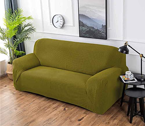 Housse de canapé super extensible jacquard vert 228-300 cm - 2