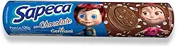 Biscoito Recheado Chocolate Sapeca 120G, Germani Alimentos, Biscoito Doce Recheado Sabor Chocolate, Marrom, Recheio Cremoso, Casquinha Crocante E Sabor Irresistível, Receita Caseira Desde 1892
