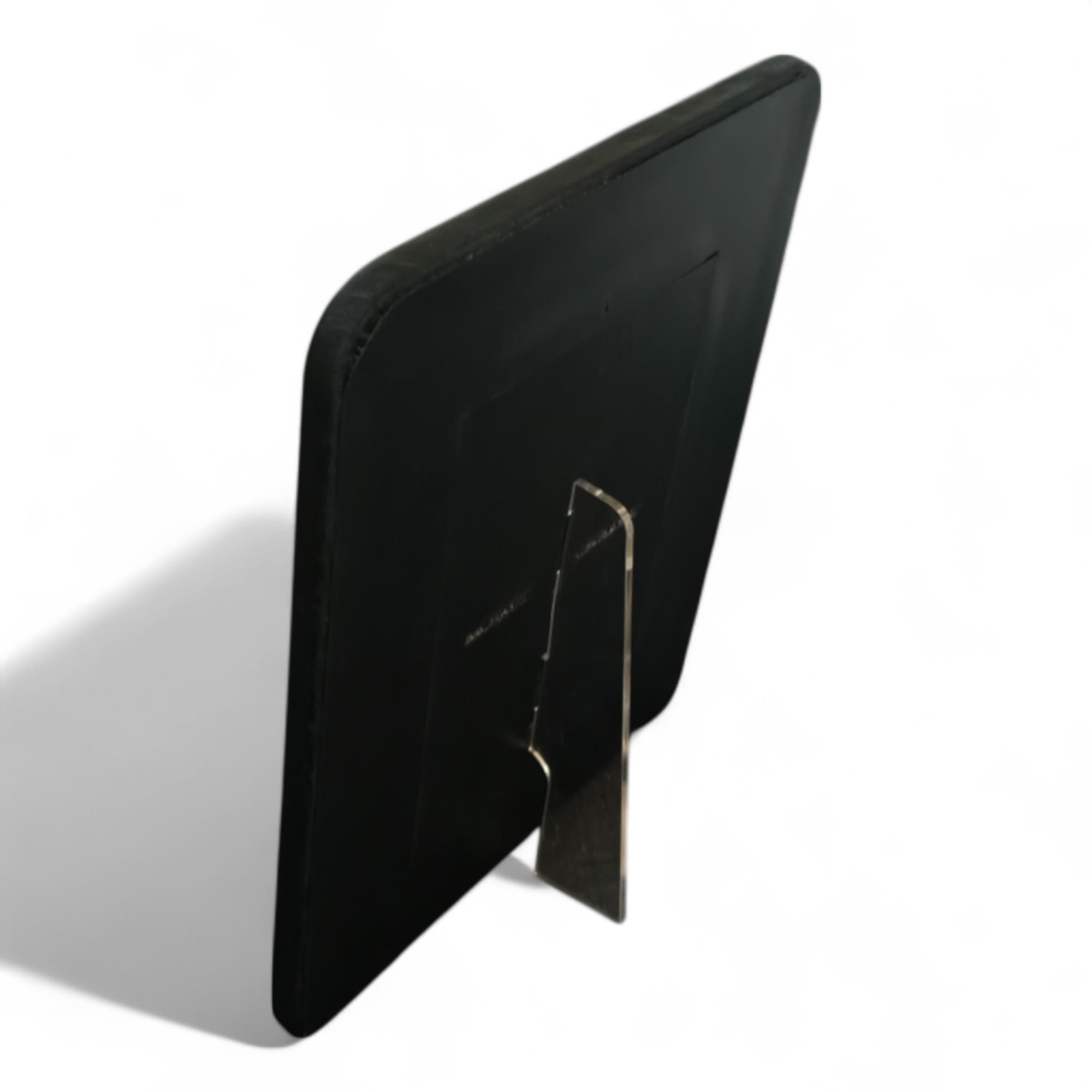 Oggettando Set Scrivania in eco pelle PU Nera, 5in1 Organizer con Supp. smartphone, Porta lettere, Porta bigliett, Portacarte ades, Cavaliere person, Sottomano, Portafoto Ufficio, Casa (ACRILICO ORO)