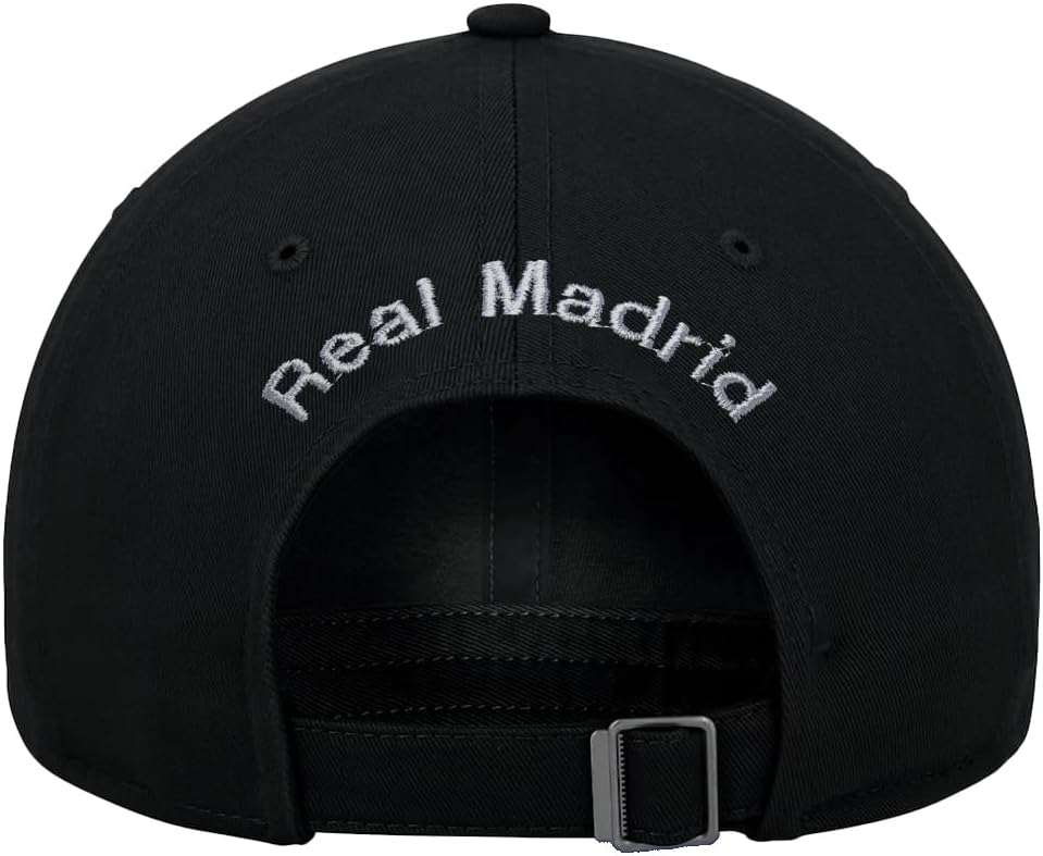 Icon Sports Officially Licensed Real Madrid Adjustable Dad Cap – White & Black Cotton Hat with Buckle for Men & Women - Image 4