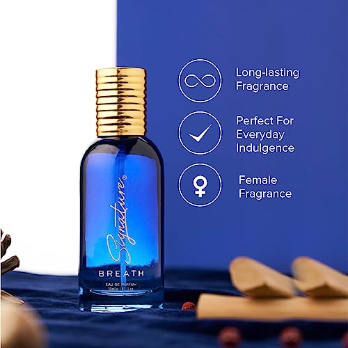 Image of Signature Breath Eau De Parfum for Women- 100ml | Long Lasting Fresh Lemon, Jasmine & White Musk Fragrance | Premium Perfume Spray for Daily Wear, Skin Friendly Elegant Scent, Travel Friendly