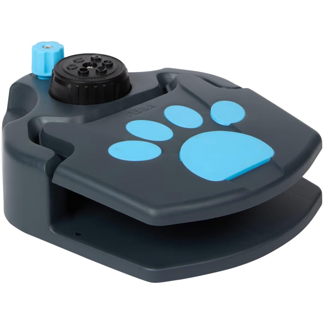 FERM Fontaine pour chien de jardin, jeu d'eau mécanique à pédale pour animaux domestiques, distributeur d'eau extérieur, couleurs assorties aléatoires