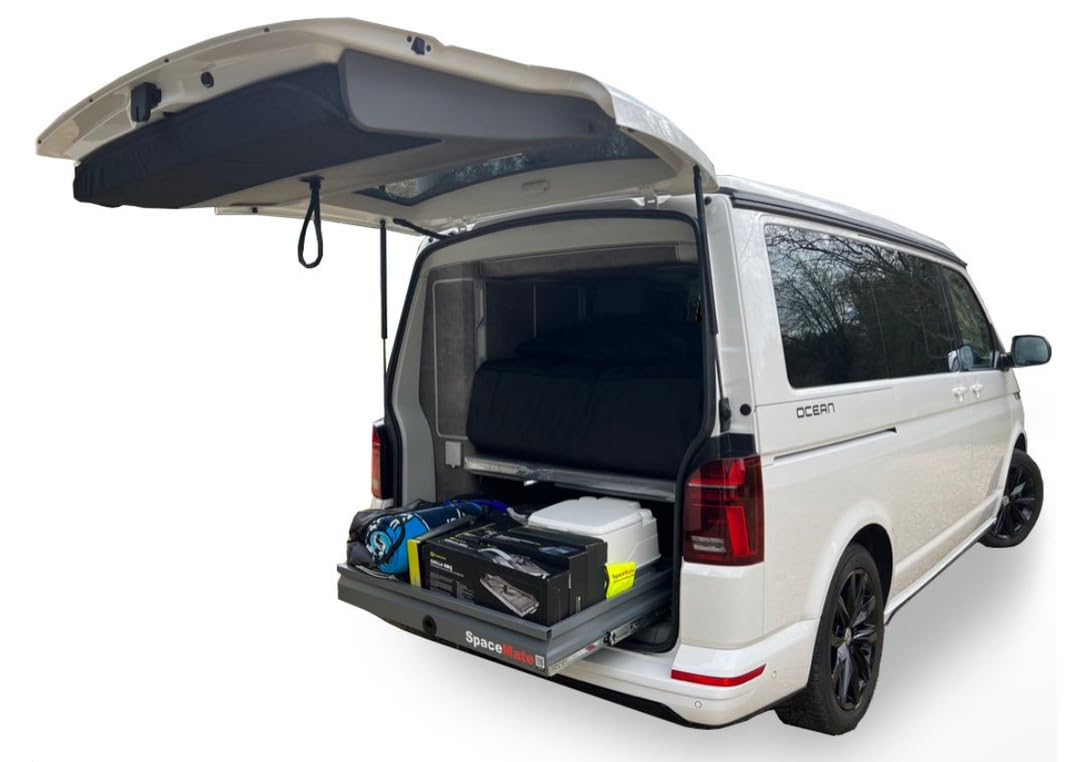 Spacemate California Rear Storage Drawer – Sliding Boot Organiser For T6, T6.1 And T7 And Multivan Models (T6 Ocean)