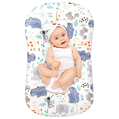 Image of Hooyax Baby Lounger Slipcover for Newborns, Removable Infant Floor Seat, Padded Lounger Cover with Animal Design