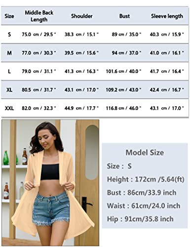 Image of iClosam Women Casual 3 /4 Sleeve Sheer Open Front Cardigan Sweater Kimono
