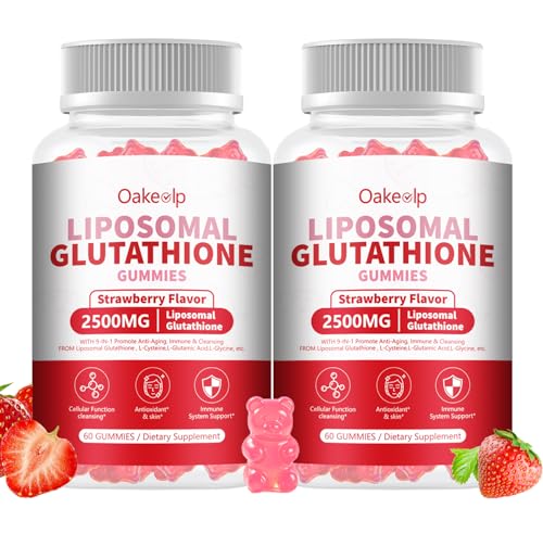 Extra Powerful 2500MG Liposomal Glutathione Gummies for skin whitening Enhance 98% Absorption-Complex L-Cysteine L-Glycine Milk Thistle for Support Liver Function Antioxidant for Aging Alleviation