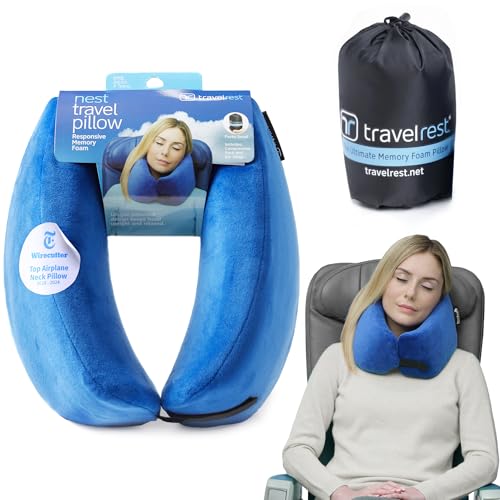 TRAVELREST Nest Neck Pillow Travel Essentials - Memory Foam Pillow