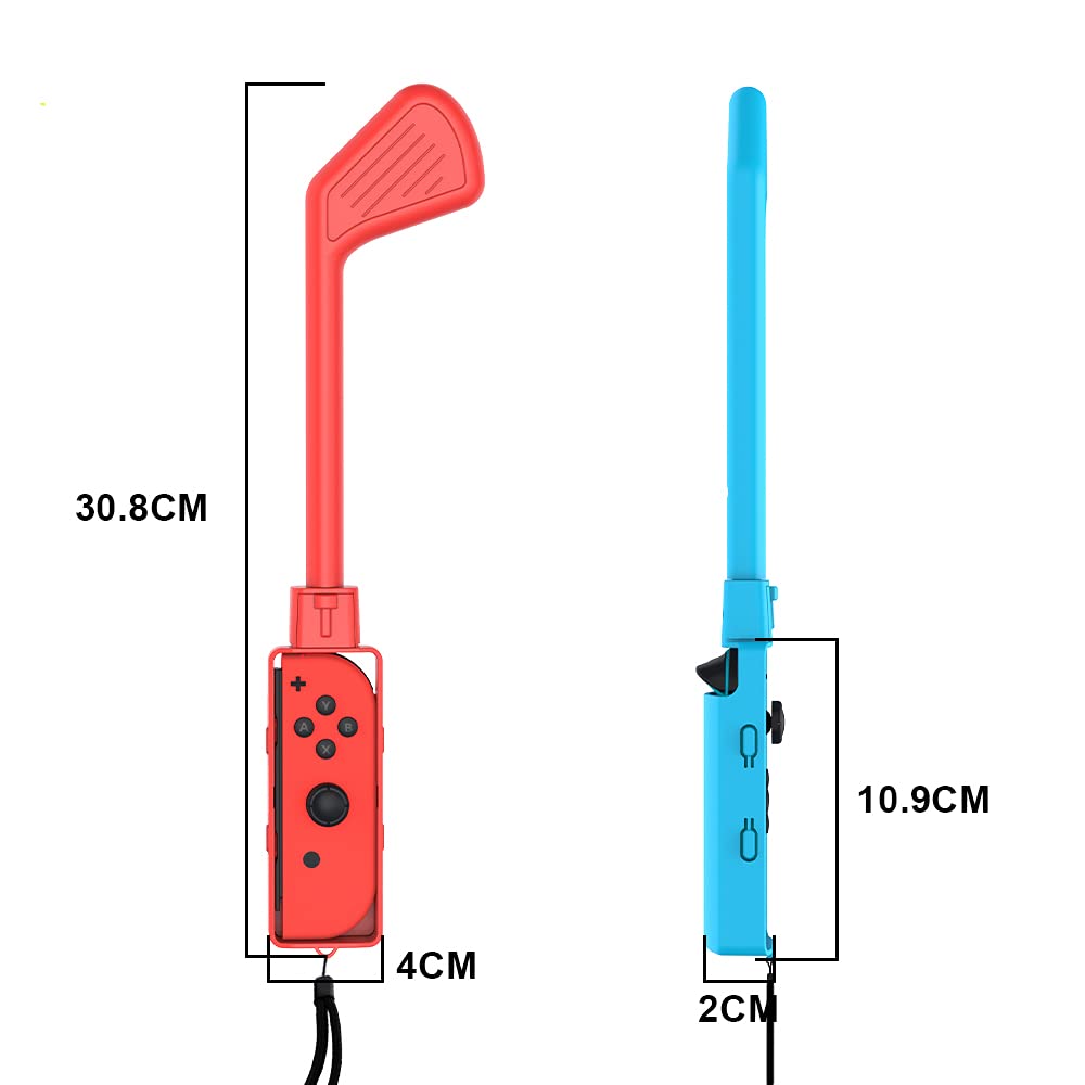 Golf Culb for Nintendo Switch Joy-Con Controller, Sports Game Accessories for Mario Golf-Super Rush(2 Pack) (Blue Red, Nintendo Switch 1) - Image 3