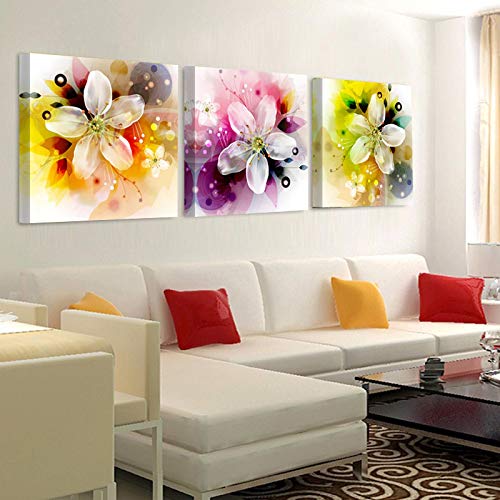 Impression toile art abstrait fleur sans cadre pour salon