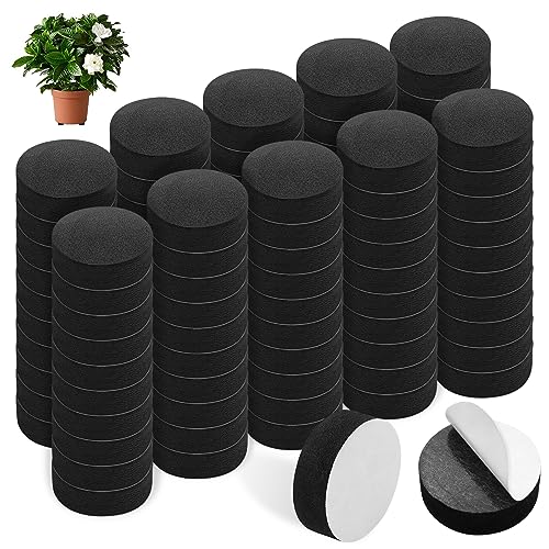 GZqiancang 100 Piezas Pies para Macetas Invisibles, Almohadillas Antideslizantes para Macetas para Macetas Pequeñas, Medianas Y Grandes(3 cm Diámetro)