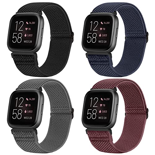 Yunshare Bracelet élastique réglable en nylon - Compatible avec Versa/Versa 2/Versa Lite/Versa SE - Bracelet de montre de rechange pour homme et femme, No Gemstone Cover