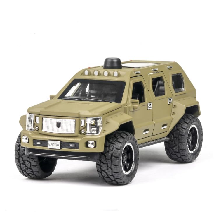 Image of Die Cast Metal Car G Patton 1:32 Scale Diecast Toy Car Vehicle for Kids Sound Light Pull Back