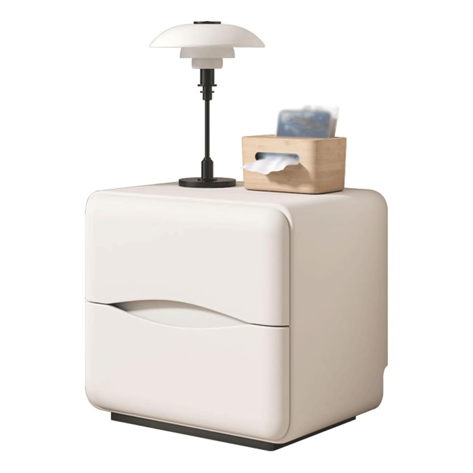 SXZenSpace Modern Nightstands Bedroom Side Table Small Bedside with 2 Storage Drawers for Apartments,dorms,or Guest Rooms Closet Hotel Office(White)