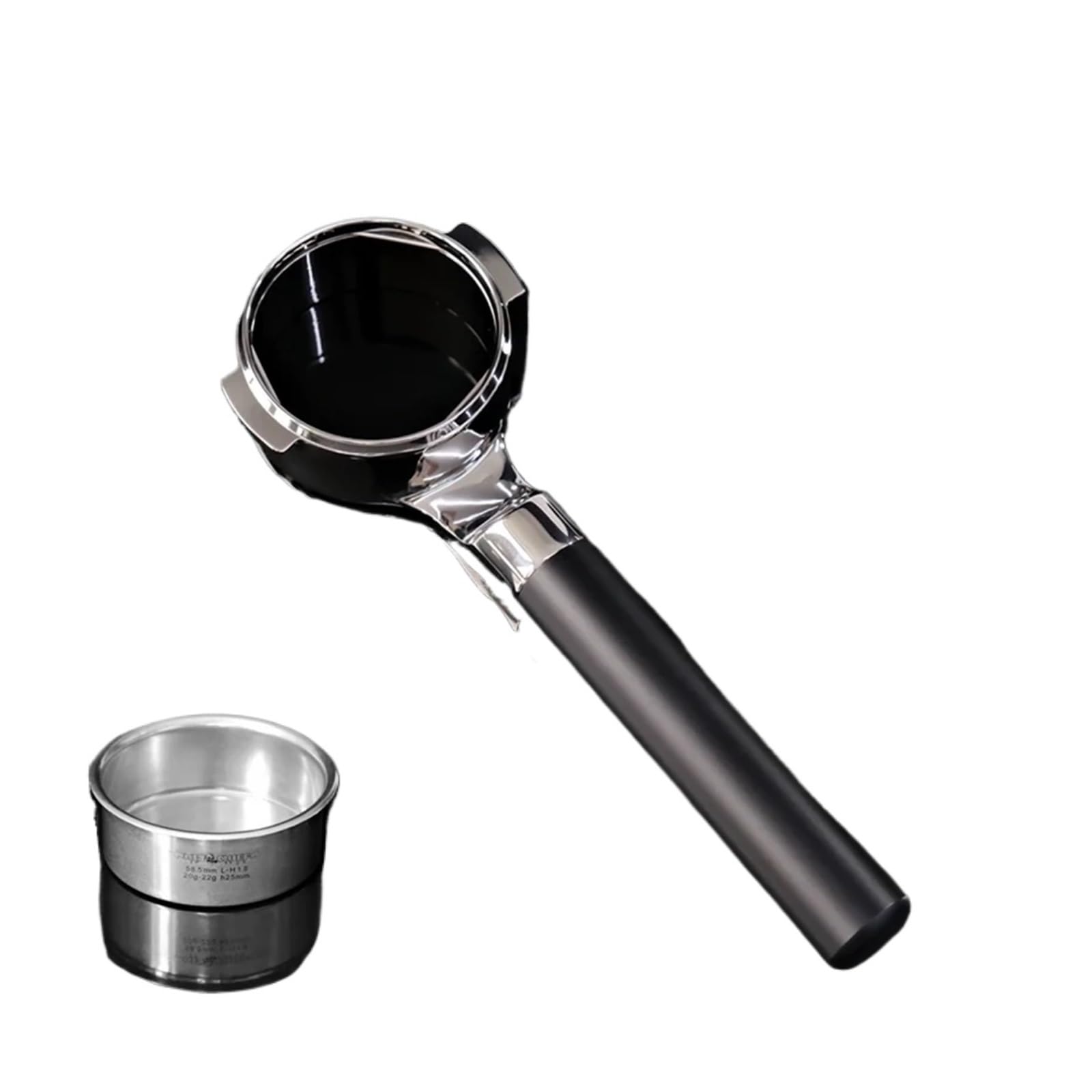 Portafilter sans fond E61 de précision avec poignée noire plate