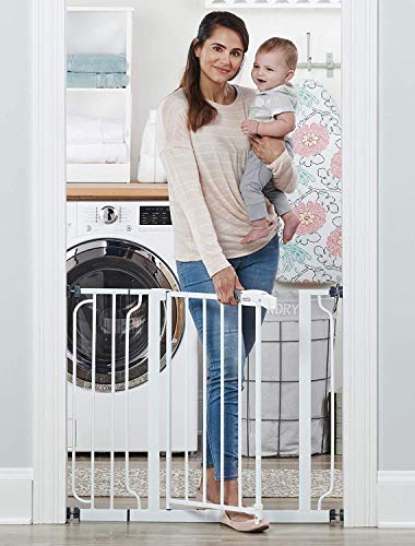 Regalo Easy Step 38.5-Inch Extra Wide Walk Thru Baby Gate, Includes 6-Inch Extension Kit, 4 Pack Pressure Mount Kit, 4 Pack Wall Cups and Mounting Kit