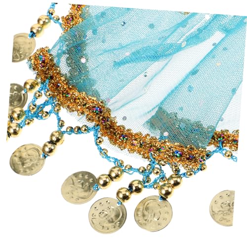 Holibanna véu de cocar de dança indiana véu frisado véu de rosto cigano mascarar decoração véu de má