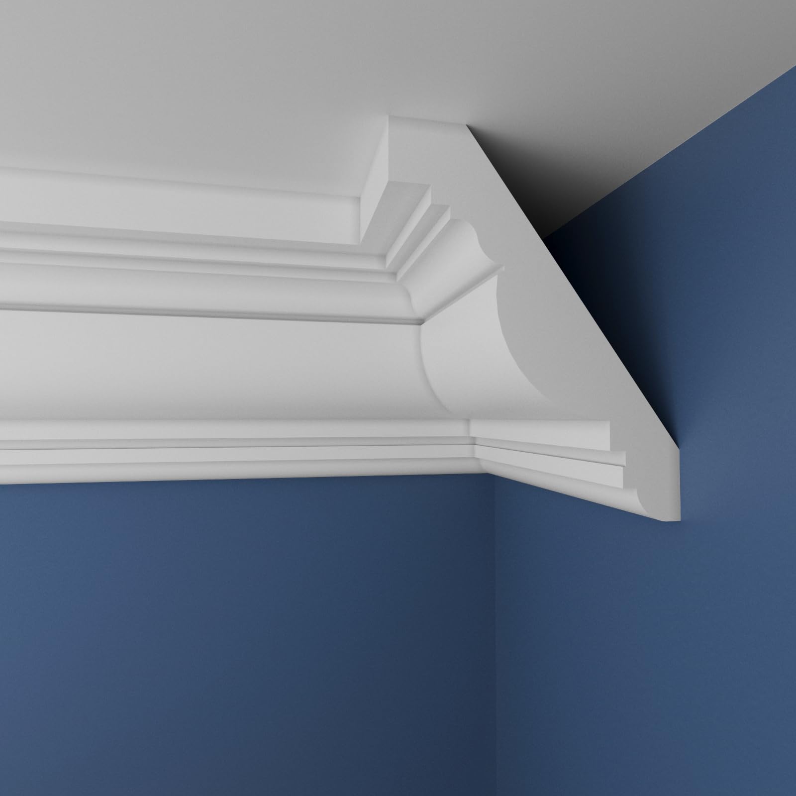 WOLDECOR XPS Cornice Coving – Decorative Coving Moulding for Ceilings, Lightweight Paintable Ceiling Coving Trim, Easy DIY Installation, Durable and Moisture Resistant (WS34, 10 Meters) — image 1