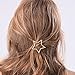 Olpchee 4 Pcs Fashion Gold Hair Clips for Girls Women Headwear Simple Hollow Star Ponytail Hairpins Wedding Bridesmaids Bridal Ornament