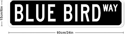 Miniatura 2 de Letrero de metal con temática de animales de pájaro azul, 6 x 24 pulgadas, personalizado a prueba de viento, arte de pared de metal antiguo