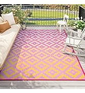 Anidaroel Ombre Outdoor Rugs 8x10 for Patios Clearance, Waterproof Camping Rugs for Outside RV, R...