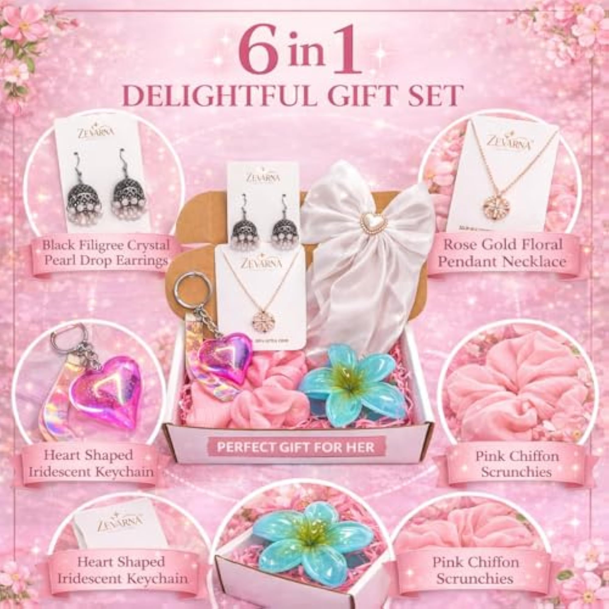 Hamper with 6-Piece Accessories Set, Gift for Her