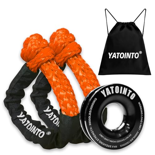 Soft Shackle & Recovery Ring 1/2 X 22 Recovery Tow Shackle with Snatch Ring 56 000 Lbs Winch Accessories for SUV ATV UTV Off Road Recovery Kit