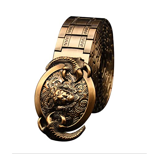 Casual Belt,Denim Belt Lion Buckle Metal Personality Fashion All-Match Fitness Belt