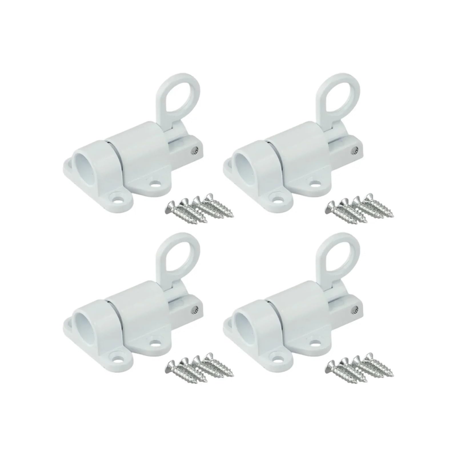 Eowstar White 4Pcs Automatic Spring Latches, Push Bolt Sliding Locks For Gate Cabinet