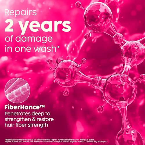 Image of PLIX - THE PLANT FIX Hibiscus Bond Repair Advanced Shampoo for Damaged, Frizzy Hair | Repair Hair Molecular Structure | 3X Strength for Breakage Prevention | FiberHance & Hibiscus Extract | Men & Women | 600ml