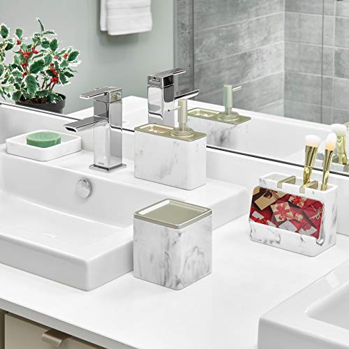 Idesign Dakota Resin Marble Pump With Ring Tray, Liquid Soap Dispenser Holds 10 Oz. For Bathroom, Kitchen Sink, Vanity #TOP5