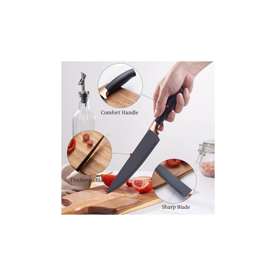 Cooking-Utensils-Set-19-Pieces-Silicone-Kitchen-Utensil-Set-with-Holder-Super-Sharp-Stainless-Steel-Kitchen-Knife-Set-and-Kitchen-Tool-Set-Home-Kitchen-Accessories-Cookware-Set-Black Cooking Utensils Set, 19 Pieces Silicone Kitchen Utensil Set with Holder Super Sharp Stainless Steel Kitchen Knife Set and Kitchen Tool Set, Home & Kitchen Accessories Cookware Set (Black)