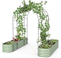 Vego Garden Modular Arched Trellis System 6.0' Long Trellis for 2.0‘ x 8.0' Garden Bed for Climbing Plants Like Cucumber Beans Tomatoes & Vines (Garden Beds Not Included)