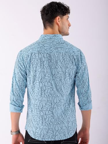Image of The Indian Garage Co Men Cotton Regular Fit Full Sleeves Spread Collar Casual Shirt