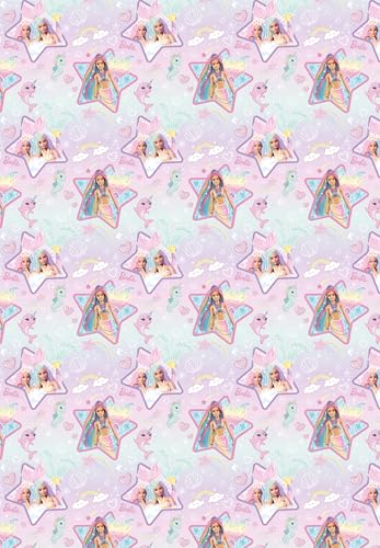 Danilo Promotions LTD Barbie Wrapping Paper 2 Sheet 2 Tags Birthday Gift Wrap