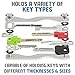 Smart Compact Key Holder Keychain - Gadget Pocket Organizer (Silver) Including Bottle Opener & Key Loop for Car FOB (Fits up to 22 Keys and Multitools)