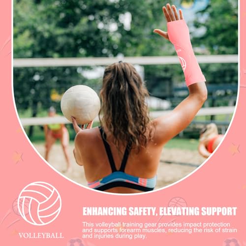 Shappy 2 Pcs Volleyball Arm Sleeves Forearm Sleeves Volleyball Arm Pads for Boys Girls Teen Youth Wrist Guard (Pink,Large) - 6
