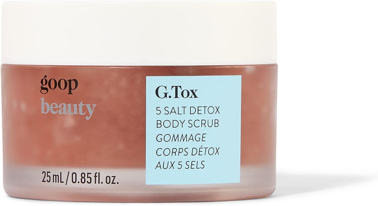 goopG.Tox 5 Salt Detox Body Scrub - Body Exfoliator to Smooth, Exfoliate, Soften, & Hydrate Skin - Made with 5 Mineral-Rich Salts and 3 Ultramoisturizing Oils - 25 mL
