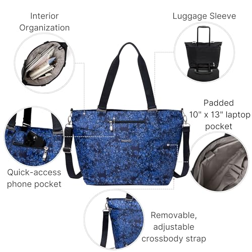 Image of Baggallini Avenue Tote - 12x18 Laptop Tote Bag for Women - Lightweight Work Travel Carry On Bag