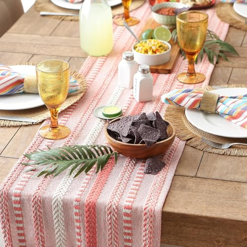 Image of THE HOME TALK Premium Cotton 4-6 Seater Table Runner -14x72 Inches-Orange|Elegant Dining|Handcrafted Quality|Stylish Console Decor for Dining Table, Parties, Events