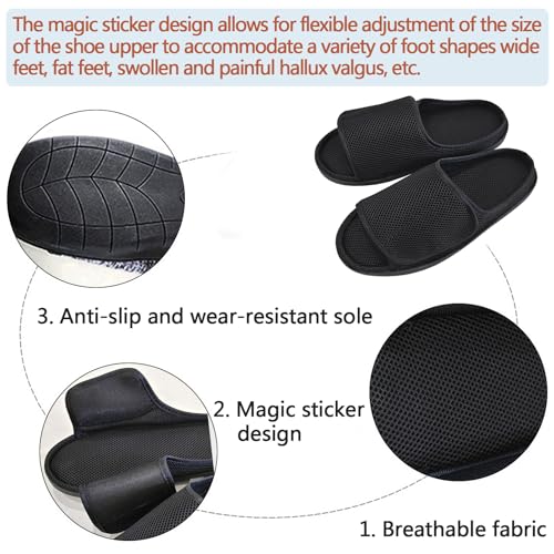 Image of Men Women Diabetic Shoes,Extra Wide Width Open Toe Sandals,Adjustable Magic Stickers for Arthritis,Swollen Feet,Fat Feet,Wide Feet,Foot Diseases,Eversion of the Feet,and Foot M Deformation