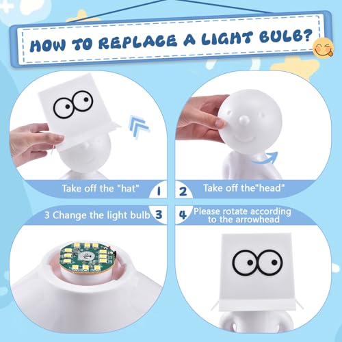 Image of Nicerice Shy Boy Lamp,Look at That Switch!Funny Night Light for Adults,White Elephant Gifts,Gag Table Lamp, Bedside Night Light,Need to Connect to Power for Use (White - Big Mouth)