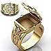 Tuwiqsdi Cross Gold Ring Fashion Jewelry 18k Gold Plated CZ Crystal Diamond Cross Design Men’s Ring with Openable Lid Size 6-13(11)