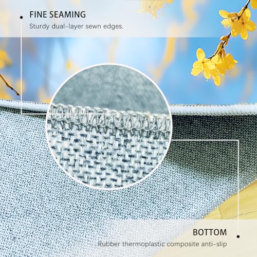 Tapis fleuri jaune antidérapant : la solution idéale pour un salon chaleureux et lavable - 7