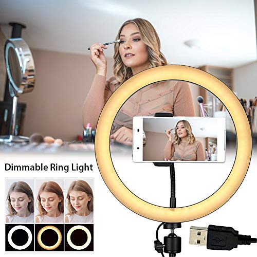USB Selfie Ring Light Dimmbare Lampe LED Kreis Lichter für Make-up Live-Streaming-Fotografie Vlogging Video Handy-Lichter,12inch 188leds